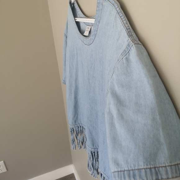 Vintage denim Boho bohemian Southwestern Western Fringe Festival Shirt U… - Picture 4 of 12